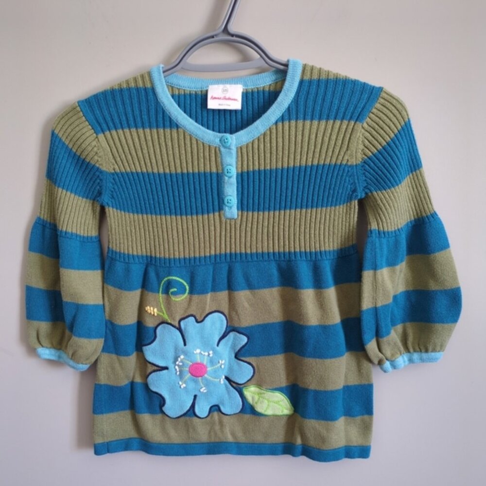 Hanna Andersson Knit Striped Sweater Babydoll Tunic‎ Size 6-7(120cm)